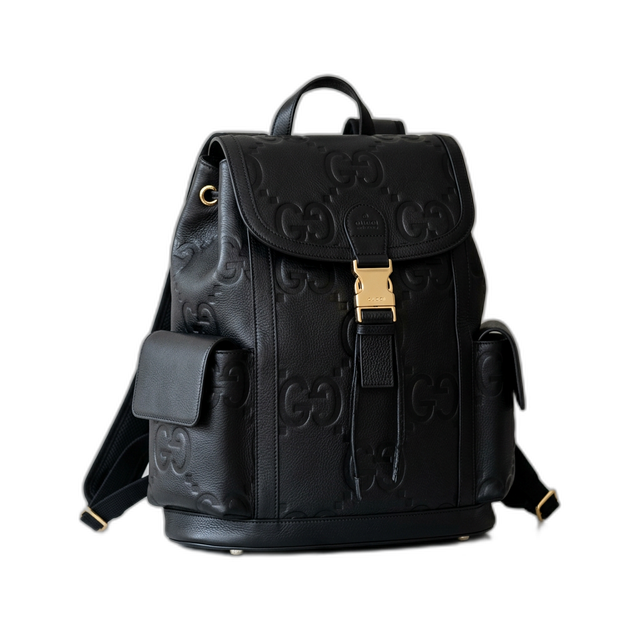 Mochila Gucci Jumbo GG Couro Preto